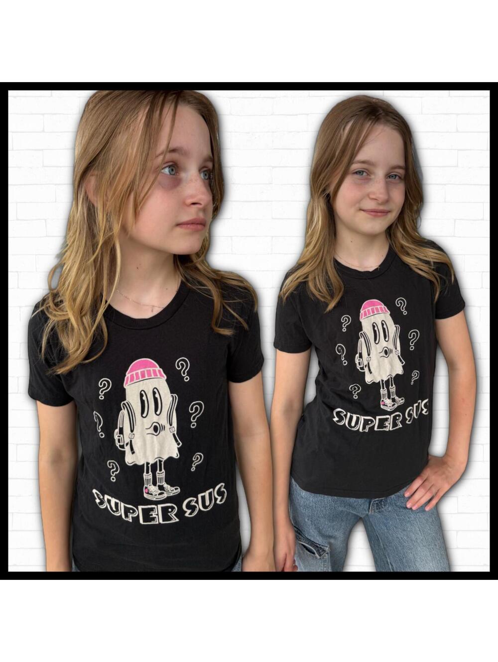 Ambitious Kids Bella+Canvas Kids' Black T-shirt Super Sus